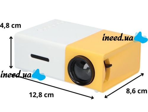 Портативний проектор міні кінотеатр мультимедійний Full HD Led Projector YG-300 мультимедійний домашній кінотеатр з динаміком, заряд від Power bank