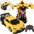 Children's Transformer Bugatti Robot Car 889-19 Radio-controlled Bugatti Robot Car on the Remote Control with Light and Sound for Children Yellow