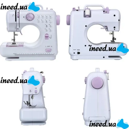 Multifunctional Automatic Sewing MACHINE SEWING MACHINE FHSM-505 12 in 1, Mini Sewing Machine with Overlock 12 Functions 2 Modes White