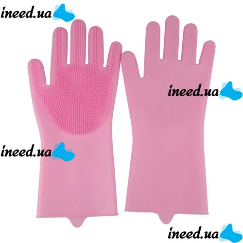 Рукавички губка з ворсинками для миття посуду, універсальні Kitchen Gloves, силіконові рукавички з щіткою для тварин, рукавички губки кухонні