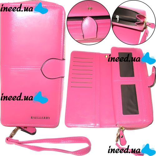 Жіночий гаманець Baellerry Elect New 3846 Pink 20x10 см з відділенням для телефону, жіноче портмоне клатч на 16 відділень для купюр і монет Рожевий