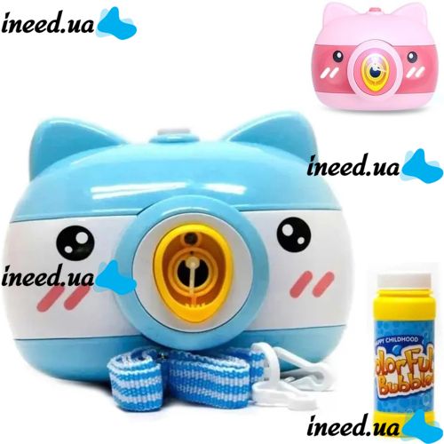 Children's soap Bubble Generator Pig Bubble Camera HJ-458 in the form of a camera, a toy camera for blowing soap bubbles on batteries