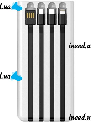 Portable Charger Power Bank Z-05 50000 mah with a set of 4 cables, External battery charging with Flashlight Type-C microUSB Lightning
