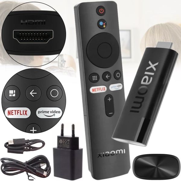 Цифровая ТВ приставка Xiaomi Mi TV Stick MDZ-27-AA 4K Global 2GB/8GB, Медиаплеер Android 11, Смарт приставка для телевизора с пультом ДУ Черная