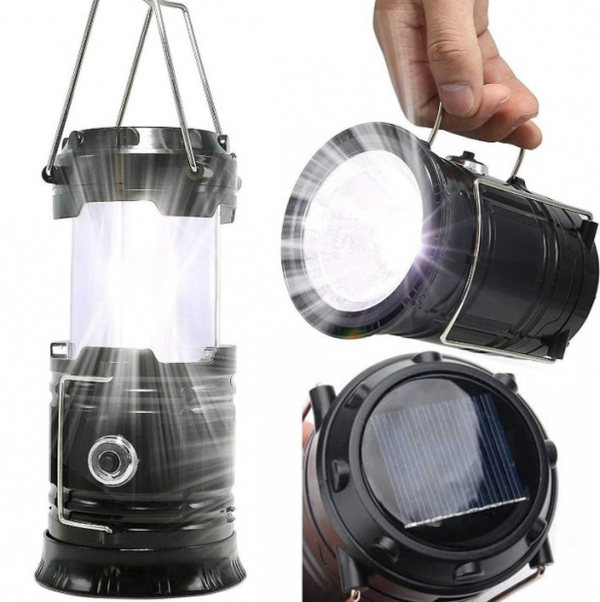 Camping Flashlight with Solar Charging for Phone USB SH-5800T 6led Camping Lamp with Solar Battery, Rechargeable Flashlight G-85