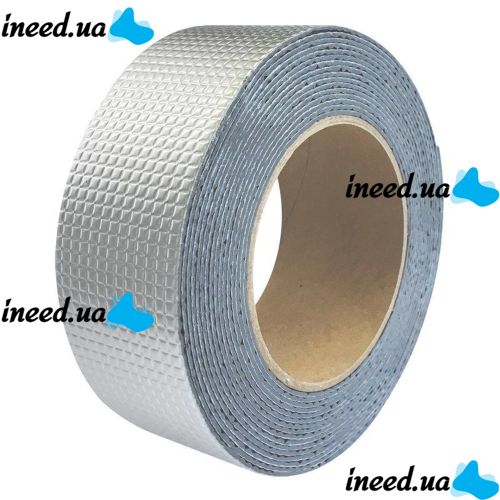 Heavy duty aluminum coated adhesive tape Butyl Self-Adhesive 1.2mm x 5cm x 10m, Aluminum Waterproof Adhesive Foil Scotch 10m Silver