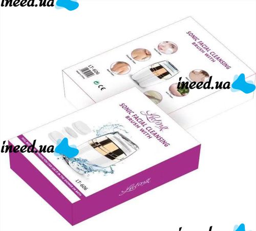 Акумуляторна масажна щітка 3 в 1 Sonic Facial Cleansing Drush With LT - 606 для особи з насадками, Професійна електрична щітка для вмивання