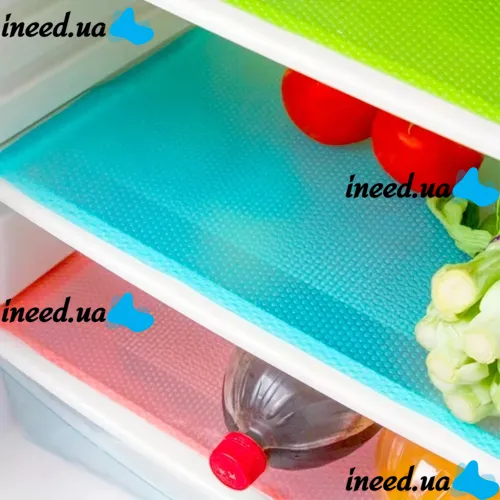 Antibacterial Silicone Mats 4 Pcs for Tescoma 4FOOD Refrigerator Shelves 45x30 cm, Set of universal mats napkins for shelves