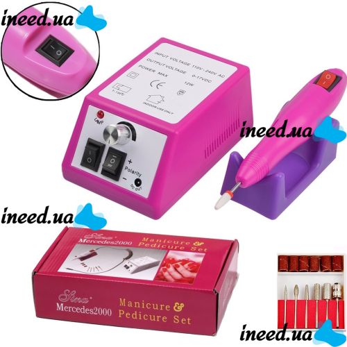 Professional manicure and pedicure cutter Lina Mercedes DM-14 6 nozzles 20000 rpm for polishing 210-ZS 20 thousand rpm Beauty nail machine