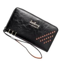 Клатч мужской Кошелек портмоне Baellerry Leather 3 W009 Black Черный