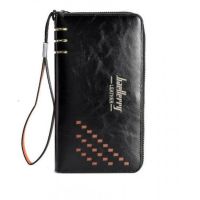 Клатч мужской Кошелек портмоне Baellerry Leather 3 W009 Black Черный