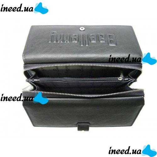 Men's Leather Wallet Clutch Baellerry Guero S1393 Black for Storing Credit Cards Coins on a snake, Men's wallet for bills Black