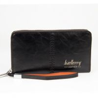 Чоловічий гаманець клатч портмоне Baellerry Leather Model 1 SW008 Black Чорний