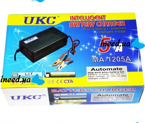 Зарядное устройство UKC Battery Charger MA-1205A 12V 5A для зарядки автомобильного аккумулятора Зарядка для аккумуляторов авто и мото 4 фазы MA1205