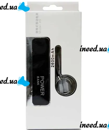 External Battery Battery Power Bank Esperanza XMP101K Xiaomi 2600 mAh for Charging, Charger Powerbank A5 USB 1A with 18650 with Keychain Black