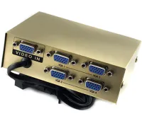 Спліттер VGA KV-FJ1504A Splitter, Комутатор 150MHz 4 Port Чотири порти з адаптером розгалужувач VGA