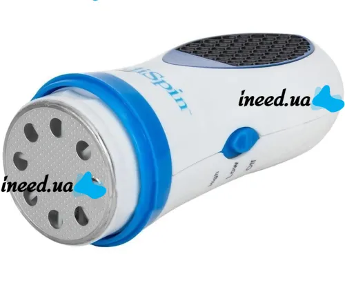 Electric pumice stone Pedi Spin Pro Pedi Spin for removing roughened skin of feet and heels, Foot cleaning device with replaceable nozzles Pedispin White