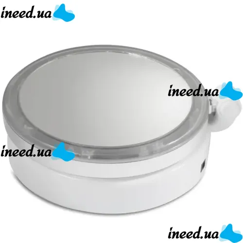 Настільне кругле косметичне дзеркало з LED-підсвічуванням My Fold Away для макіяжу, складане збільшувальне дзеркало 10x-трансформер з органайзером