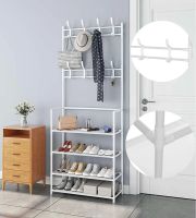 Підлогова вішалка для одягу в передпокій New simple floor clothes rack 60х29, 5х151 см Універсальна металева пересувна металева стійка Біла