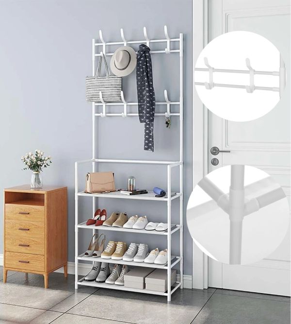 Floor clothes rack New simple floor clothes rack 60x29, 5x151 cm Universal metal mobile rack White