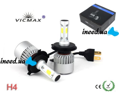 Комплект світлодіодних LED ламп VICMAX S2 H4 72W 8000Lm лампи VICMAX S2 72W 8000Lm