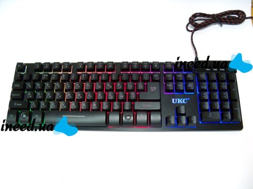 USB дротова комп'ютерна клавіатура UKC ZYG-800 з підсвічуванням