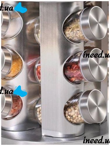 Spice Carousel R66-16 Spice Carousel with 16 compartments on a rotating stand. Steel set, stand, spice jars for 16 containers