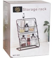 Універсальний дворівневий органайзер полку Storage Rack MZY - 662 для зберігання овочів і фруктів, етажерка Фруктовниця 2 рівня для кухні Чорний