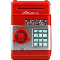 Дитяча електронна скарбничка сейф Mony Safe, купюроприймач, банкомат, з кодовим замком для паперових купюр, монет на батарейках Piggy number Bank