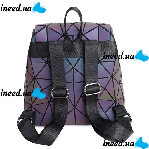 Bao Bao Geometric Issey Miyake triangles women's glowing holographic fluorescent chameleon backpack, Fashionable Bao Bao Geometric Briefcase