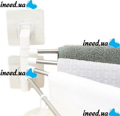 Universal Wall Mounted Bathroom Towel Rack 4-Bar Towel Rack for 4 towels, Rack Towel Organizer 4 Holders White