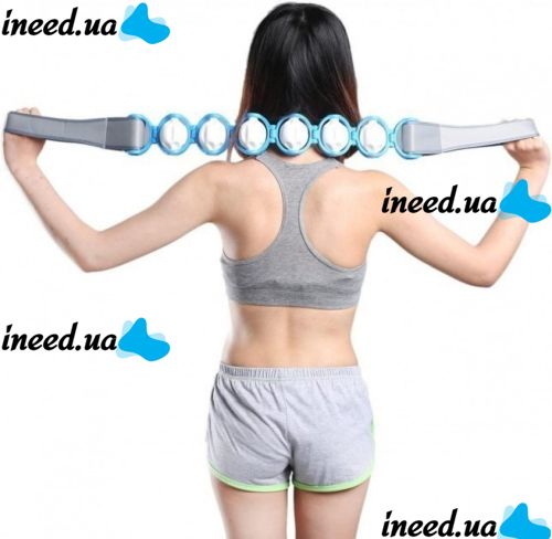 Роликовий масажер для шиї і спини Multi functional HX-8866 Massager Стрічковий масажер-стрічка massger thread Body Massage Roller Rope