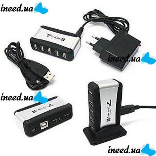 Вертикальний USB хаб HUB 2.0 Tomtop на 7 портів розгалужувач подовжувач від мережі