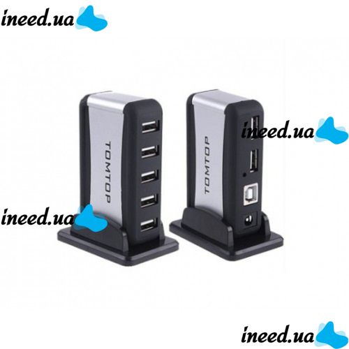 Вертикальний USB хаб HUB 2.0 Tomtop на 7 портів розгалужувач подовжувач від мережі