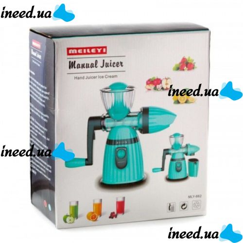 Соковижималка Ручна шнекова Meileyi Manual Juicer MLY-662 2 в 1 з набором насадок
