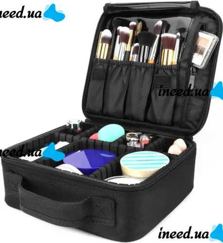Органайзер для зберігання косметики Niceland Beauty box MAG - 590 з ручкою для перенесення, Дорожня водонепроникна косметичка, б'юті кейс Чорна