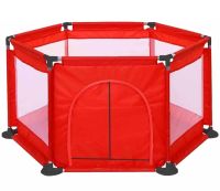 Bambi M1340 folding playpen with mosquito net for children's play, DreamToys Hexagonal ball dry pool with fence for toddlers