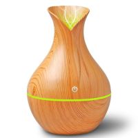 Ультразвуковий зволожувач повітря Air Purifier LR053 з LED підсвічуванням від USB з пультом, портативний аромадифузор аромалампи 130 мл світле дерево