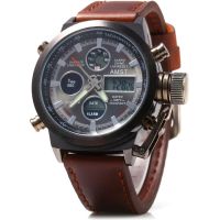 Чоловічі наручні армійські годинник AMST Sport Brown Watch AM3003 Кварцові Quartz коричневі