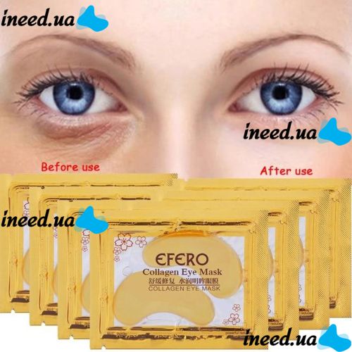 Gold Collagen Eye Patches Efero Crystal Golden Gold Eye Mask with Bioactive Gold 10pcs