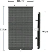 Сонцезахисна рулонна шторка козирок RolerProtect 40x125 см на коліщатках для спальні і автомобіля, Автомобільні жалюзі ролет на вікна Чорна