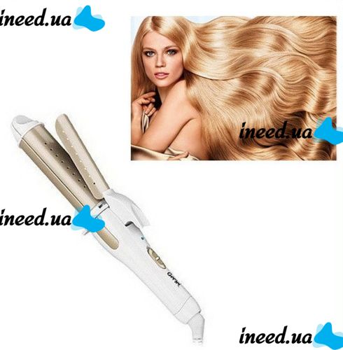 Iron Straightener Curling Iron for Hair Styling 2 in 1 Gemei GM-1993