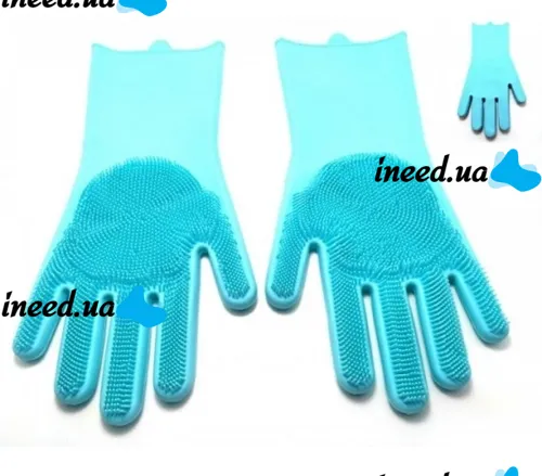Рукавички губка з ворсинками для миття посуду, універсальні Kitchen Gloves, силіконові рукавички з щіткою для тварин, рукавички губки кухонні