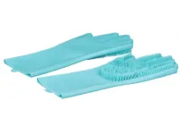 Рукавички губка з ворсинками для миття посуду, універсальні Kitchen Gloves, силіконові рукавички з щіткою для тварин, рукавички губки кухонні