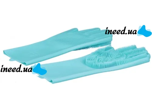 Рукавички губка з ворсинками для миття посуду, універсальні Kitchen Gloves, силіконові рукавички з щіткою для тварин, рукавички губки кухонні
