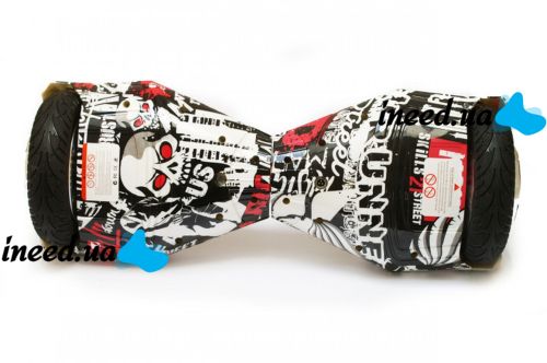 Gyro Scooter Gyroboard Smart Balance Wheel Transformers with Bluetooth Remote 8" Graffiti Graffiti Skulls