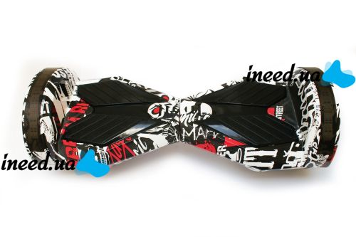 Gyro Scooter Gyroboard Smart Balance Wheel Transformers with Bluetooth Remote 8" Graffiti Graffiti Skulls