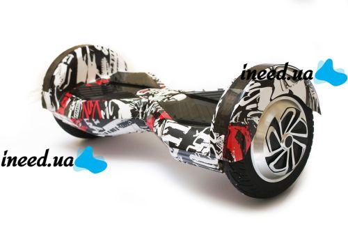 Gyro Scooter Gyroboard Smart Balance Wheel Transformers with Bluetooth Remote 8" Graffiti Graffiti Skulls