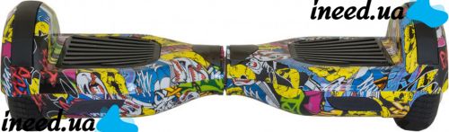 Gyro Scooter Gyroboard Smart Balance Wheel A3 6.5" with Auto Balance and Bluetooth Remote Hip-Hop Hip-Hop Skull