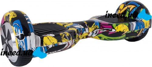 Gyro Scooter Gyroboard Smart Balance Wheel A3 6.5" with Auto Balance and Bluetooth Remote Hip-Hop Hip-Hop Skull